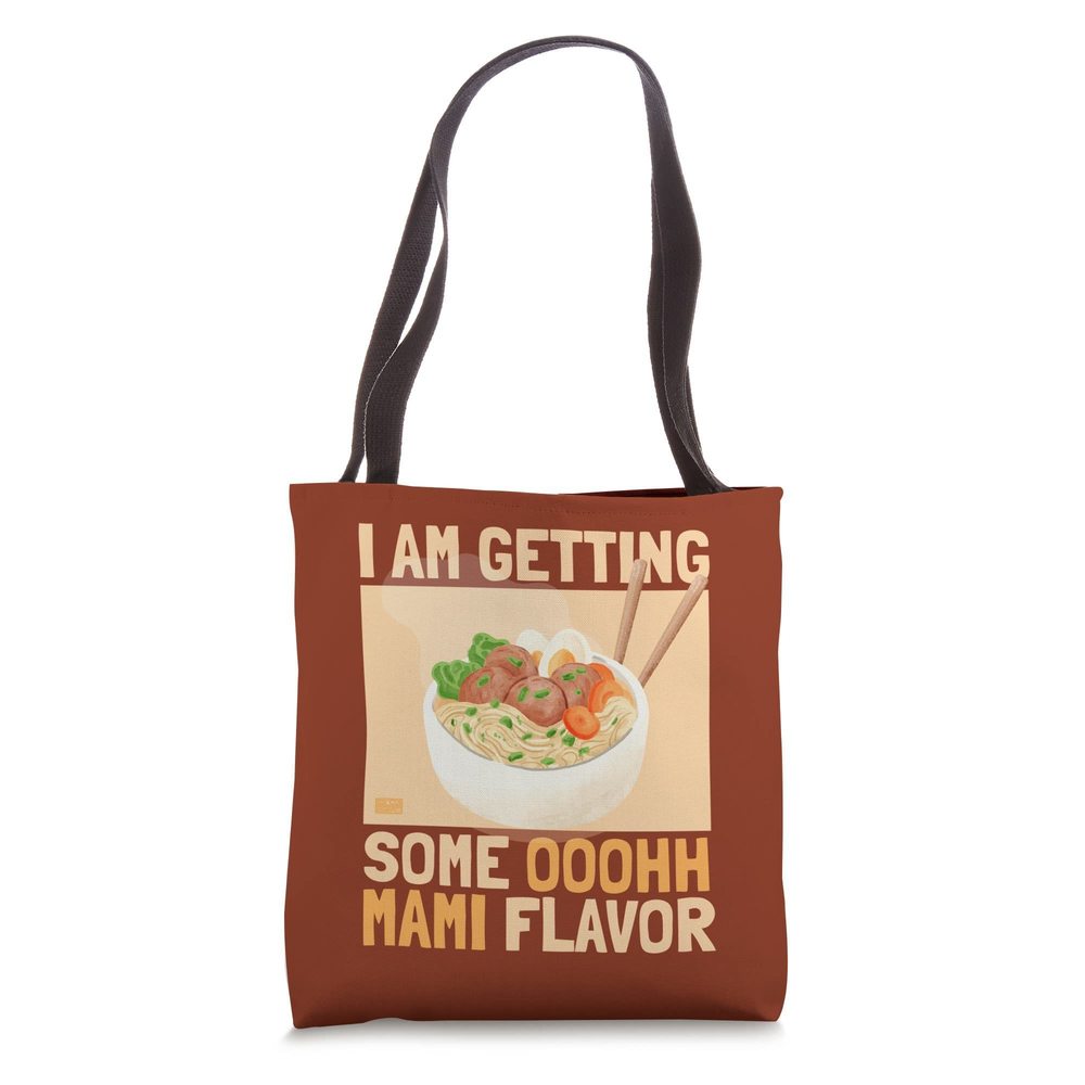 Funny Japanese Ramen Ooh Mami Umami Flavor Chinese Food Puns Tote Bag <3